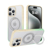 360° Rotatable Stand Magnetic Frosted Phone Case - Yellow & Green