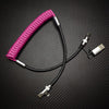 4-In-1 Multicolor Spring Car Charging Cable - Rose Red