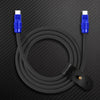 "Anodized Pro" 240W Reflective Shine Charge Cable (C+Lightning) - Dark Blue