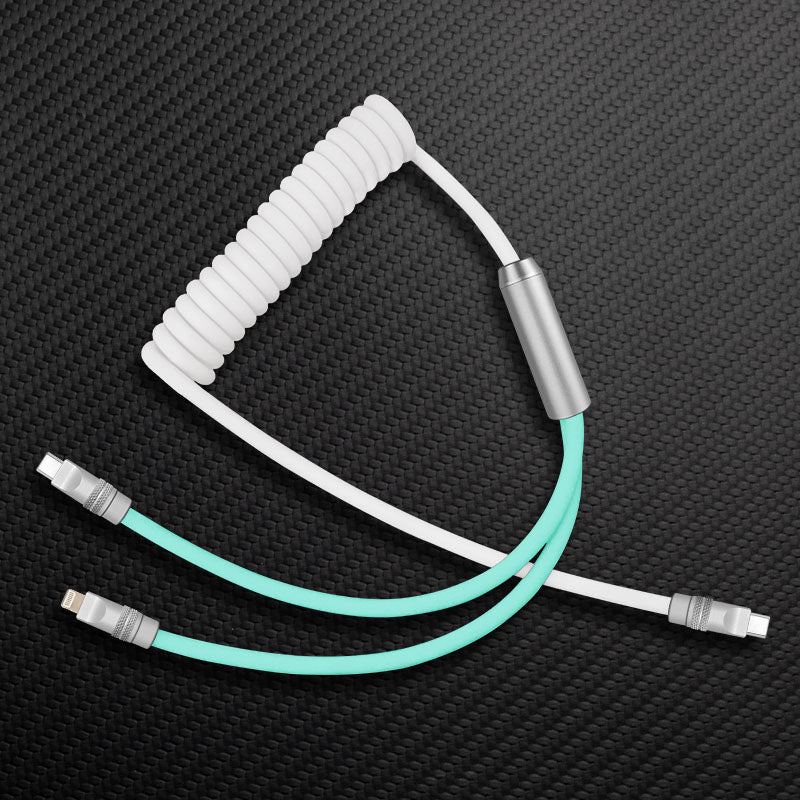 "Chubby Flex" 2 In 1 Spring ColorBlock Fast Charging Cable