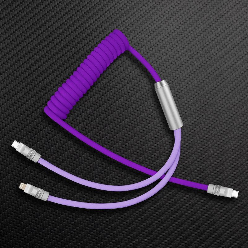 "Chubby Flex" 2 In 1 Spring ColorBlock Fast Charging Cable