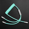 "Chubby Flex" 2 In 1 Spring Fast Charging Cable - Light Blue