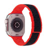 Color Blocking Fashion Magnetic Silicone Band for Apple Watch - Black & Red