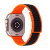 Color Blocking Fashion Magnetic Silicone Band for Apple Watch - Black & Orange