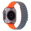 "Contrast Bamboo" Silicone Magnetic Band for Apple Watch - Gray+Orange