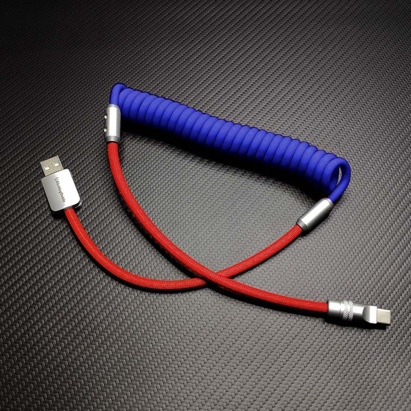 "Colorblock Chubby" Spring Braided Silicone Charge Cable