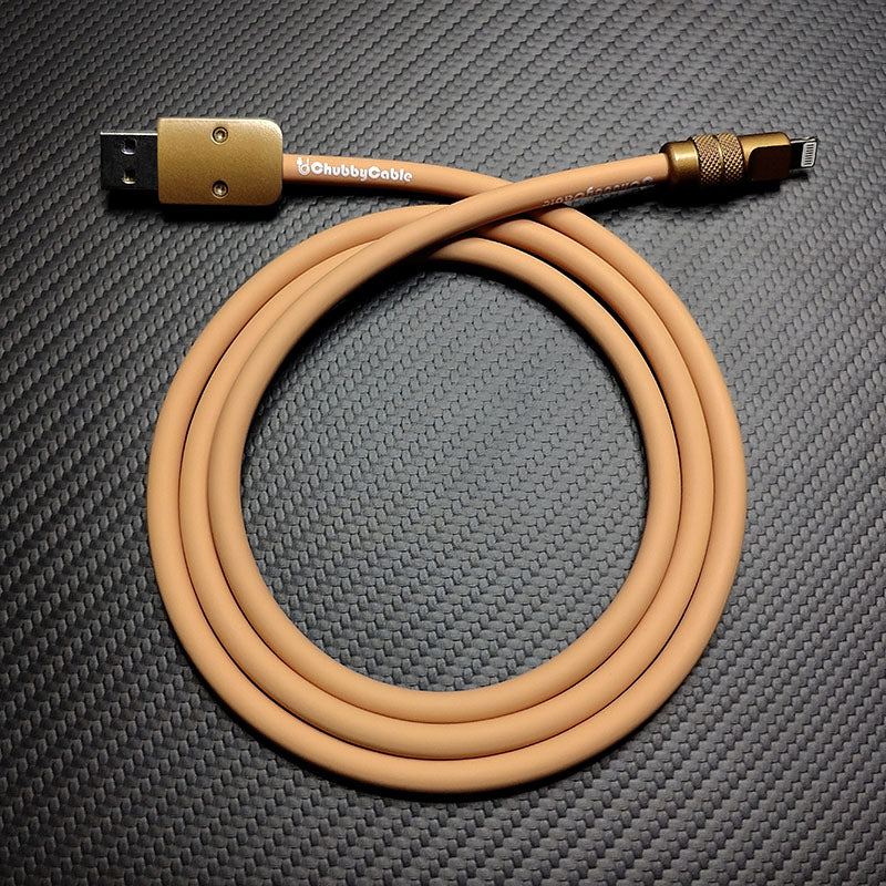 "Desert Titanium" Luxury Gold Charging Cable for iPhone 16 ProMax