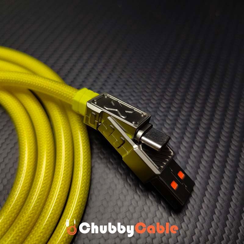 "Dynamic Chubby" 240W 4-in-1 RGB Charging Cable with Zinc Alloy Connectors