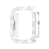 Electroplating Hollow Double Row Diamond Protective Case Suitable For Apple Watch - Transparent