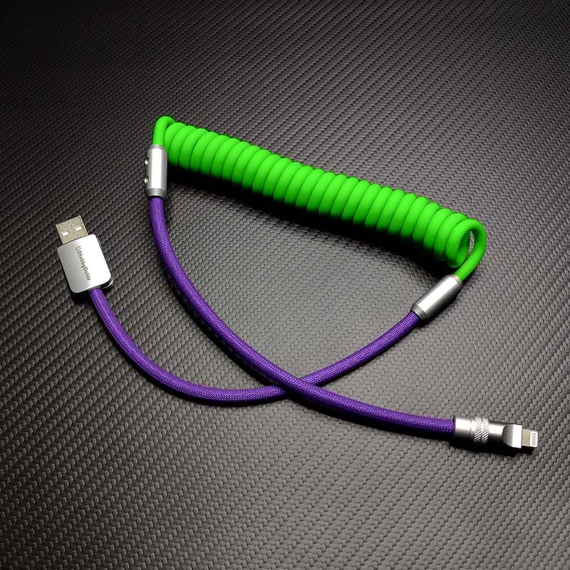 "Colorblock Chubby" Spring Braided Silicone Charge Cable