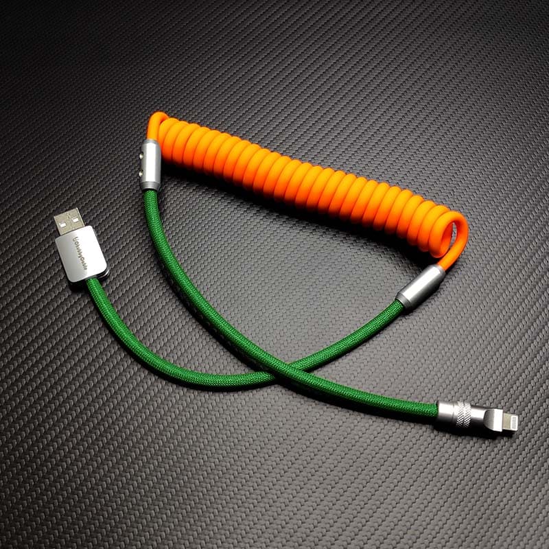 "Colorblock Chubby" Spring Braided Silicone Charge Cable