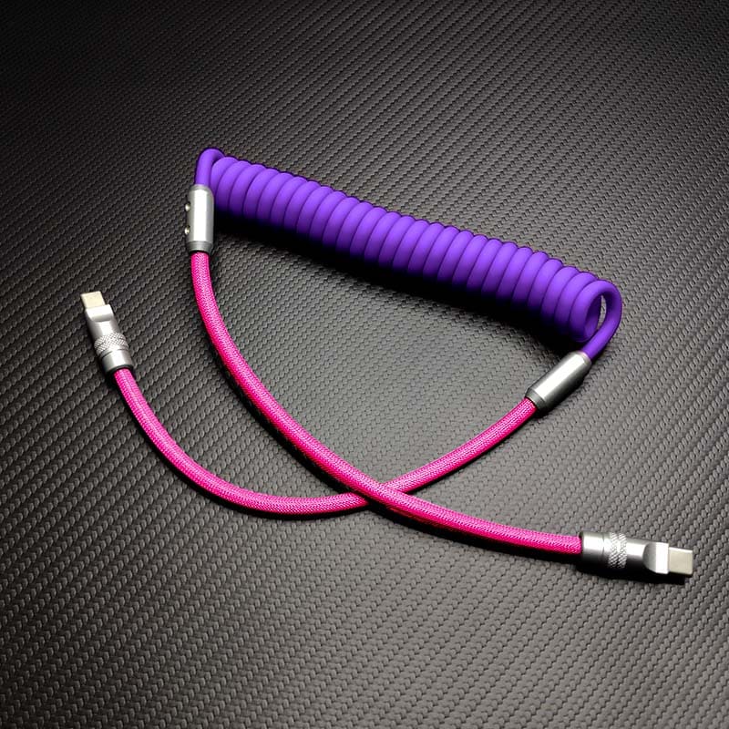 "Colorblock Chubby" Spring Braided Silicone Charge Cable