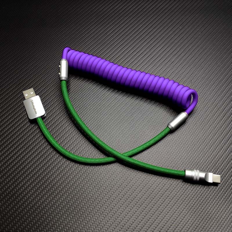 "Colorblock Chubby" Spring Braided Silicone Charge Cable