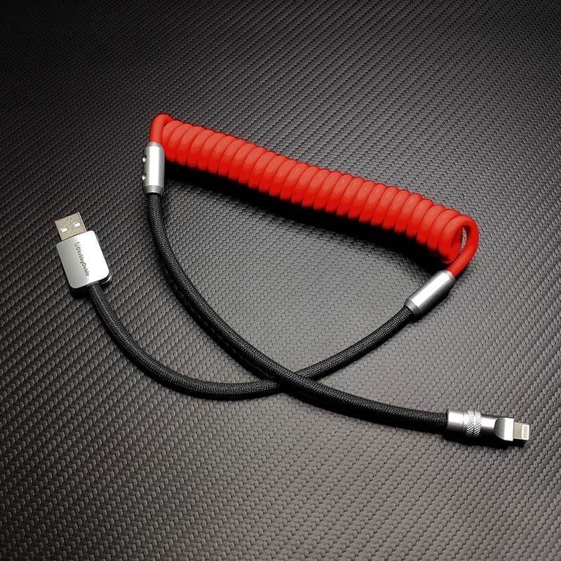 "Colorblock Chubby" Spring Braided Silicone Charge Cable