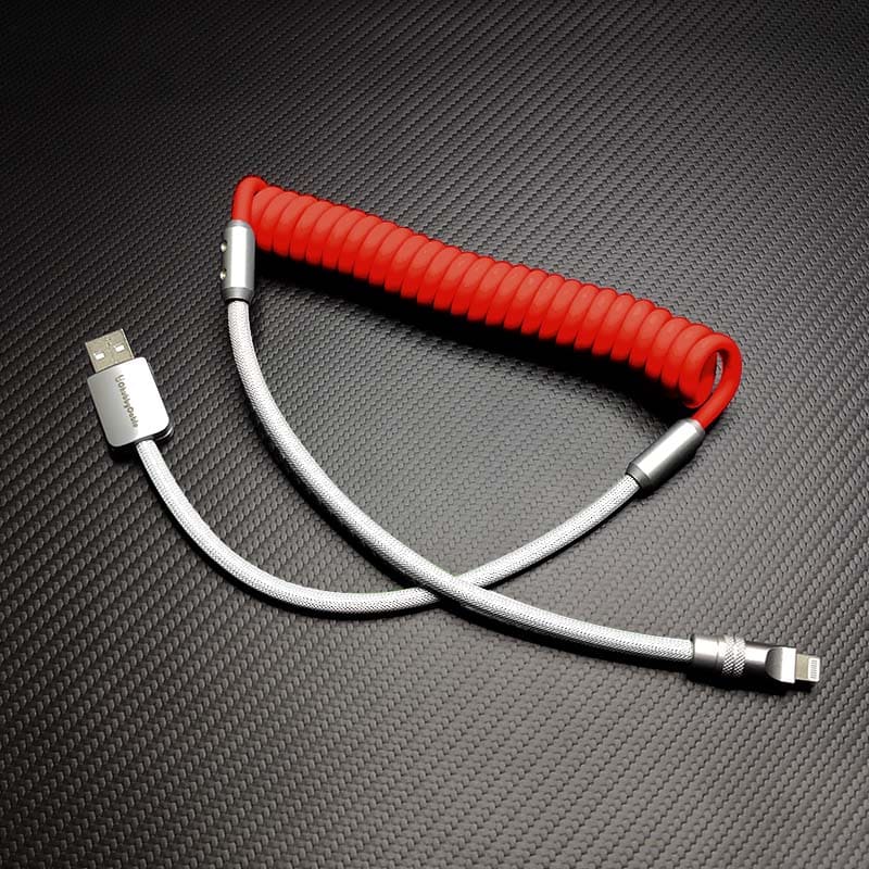 "Colorblock Chubby" Spring Braided Silicone Charge Cable