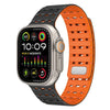 Sports Breathable Silicone Magnetic Band for Apple Watch - Orange Black