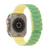 Vibrant Two-Color Magnetic Silicone Band For Apple Watch - Light Green & Yellow