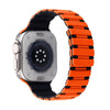 Vibrant Two-Color Magnetic Silicone Band For Apple Watch - Orange & Black