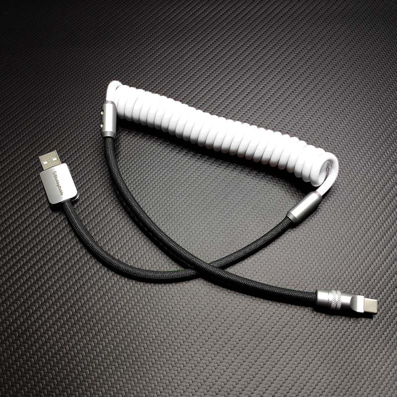 "Colorblock Chubby" Spring Braided Silicone Charge Cable