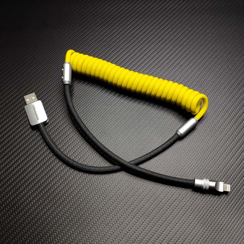 "Colorblock Chubby" Spring Braided Silicone Charge Cable