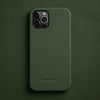 "Chubby" Anti-Shatter Leather Phone Case for iPhone - Dark Green