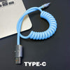 "Easter Chubby" Retractable Car Charge Cable - Blue